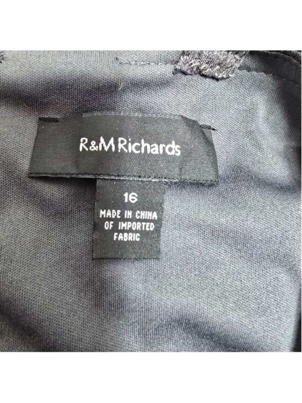 Women's R&M Richards Gray Tiered Dress with Yellow Embellishments, Size 16 - Picture 8 of 13